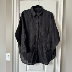 Zara Black Linen Shirt